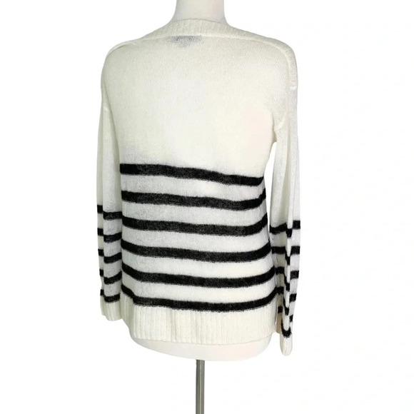 NWT All Saints Lune Lightweight Wool Blend Sweater with Black Stripes Size S - Picture 4 of 10
